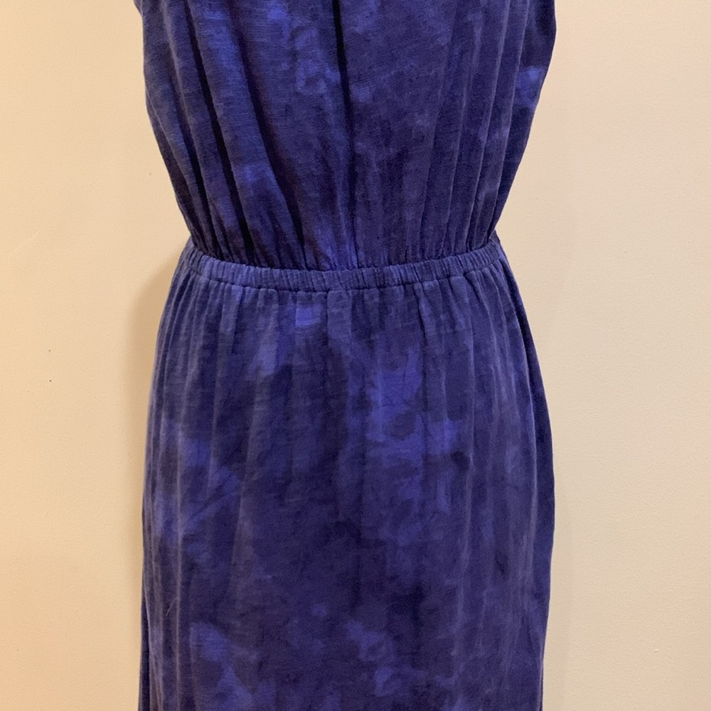 Express Strapless Blue Patterned Maxi Dress - image 3